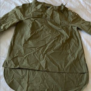 New J. Crew Olive Green Cotton Blouse